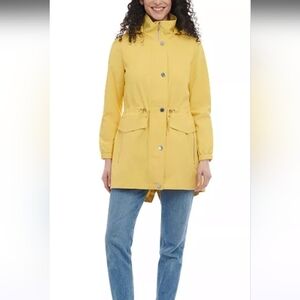 London Fog Women's Pineapple Yellow Rain Jacket, Medium